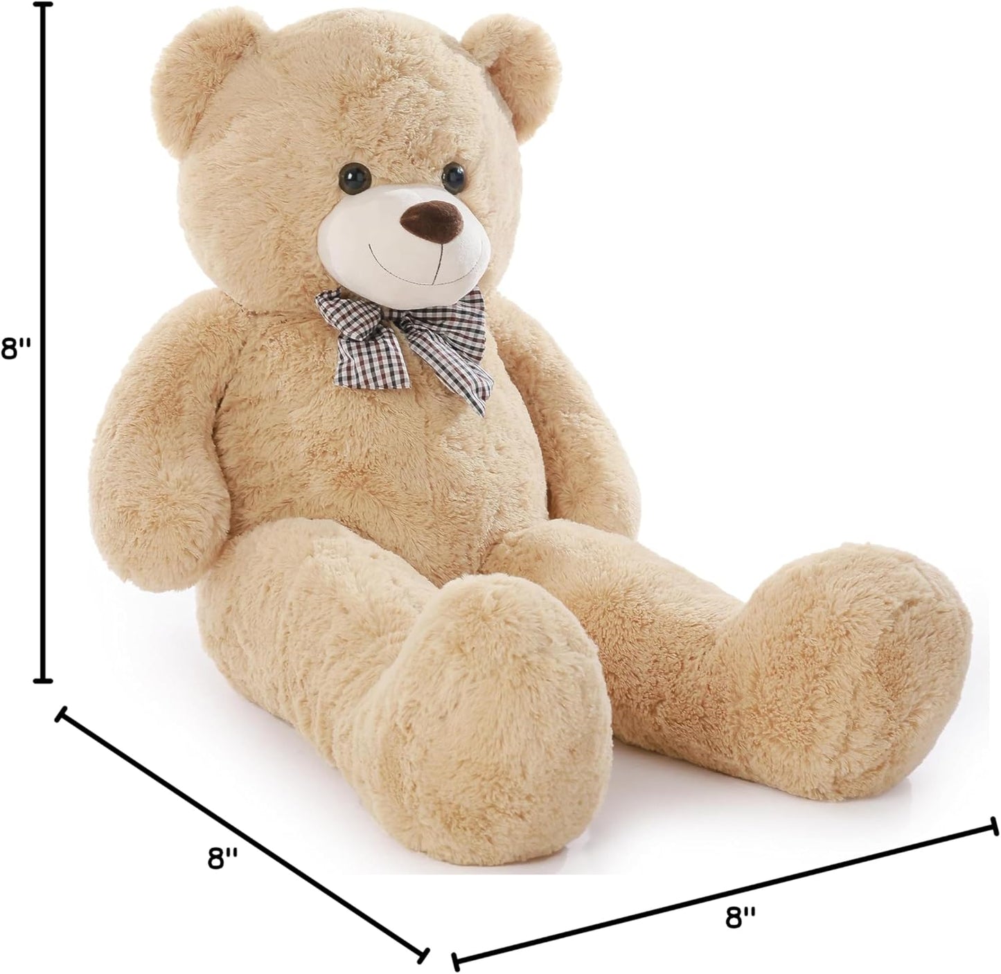 Poutmac Big Teddy Bear 4Ft Giant Soft Stuffed Animals Cute Plush Toy for Girlfriend Women Kids for Valentine's Christmas Birthday